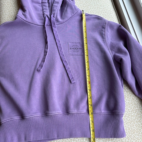 Coach Garment Dye Cropped Hoodie, Lavender, size XS with Coach patch on chest - Picture 7 of 9